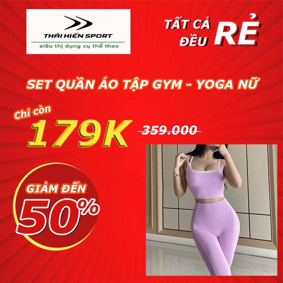  Set quần áo tậm gym - Yoga nữ tím 