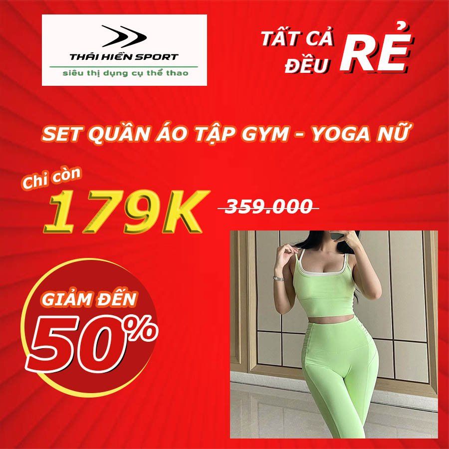  Set quần áo tậm gym - Yoga nữ xanh 