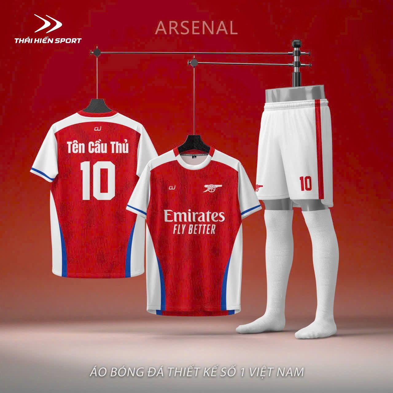  Áo đá bóng thiết kế Asernal 