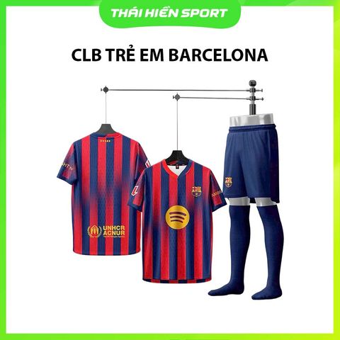  Áo đá bóng CLB trẻ em Barcelona 