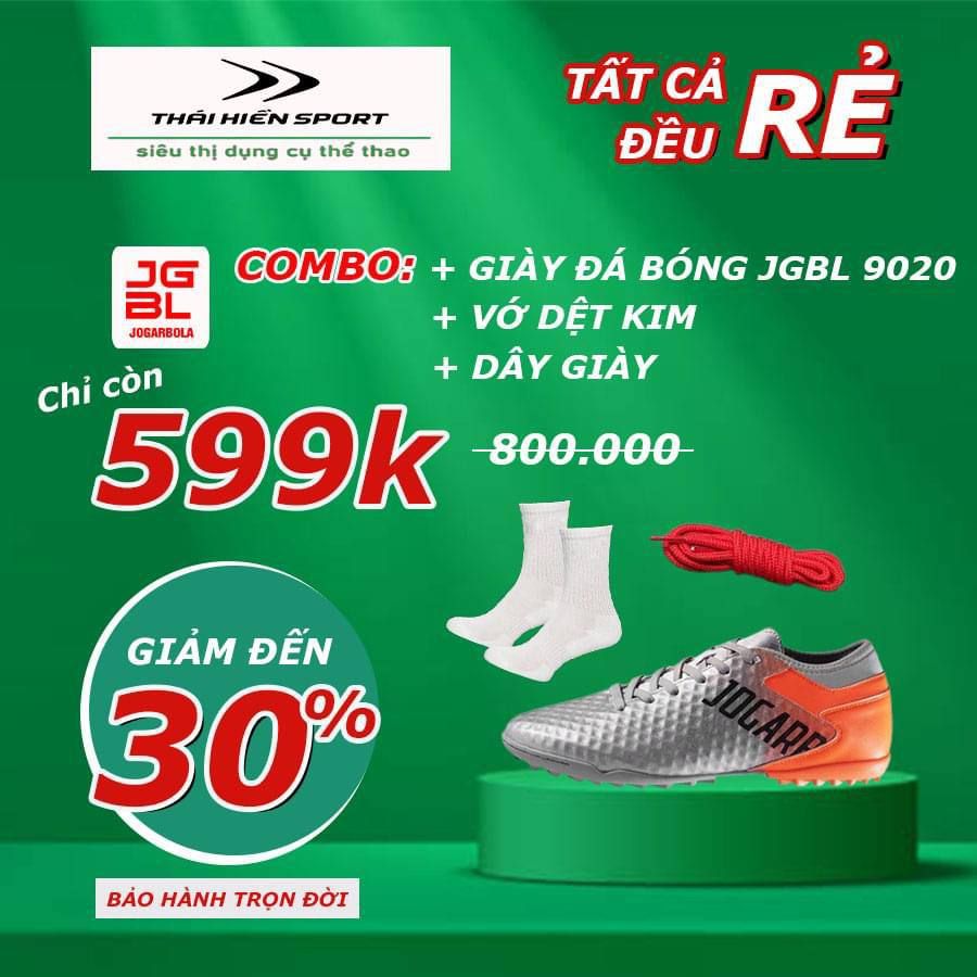  Combo  giày JGBL 9020 + vớ dệt kim + dây giày 