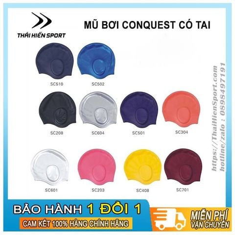  Mũ bơi Conquest có tai 