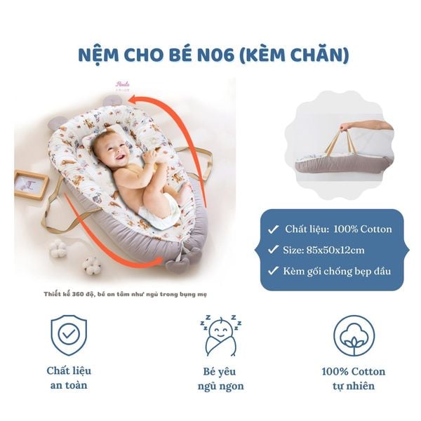  Nệm ngủ gấp gọn cho bé Hinata N06 