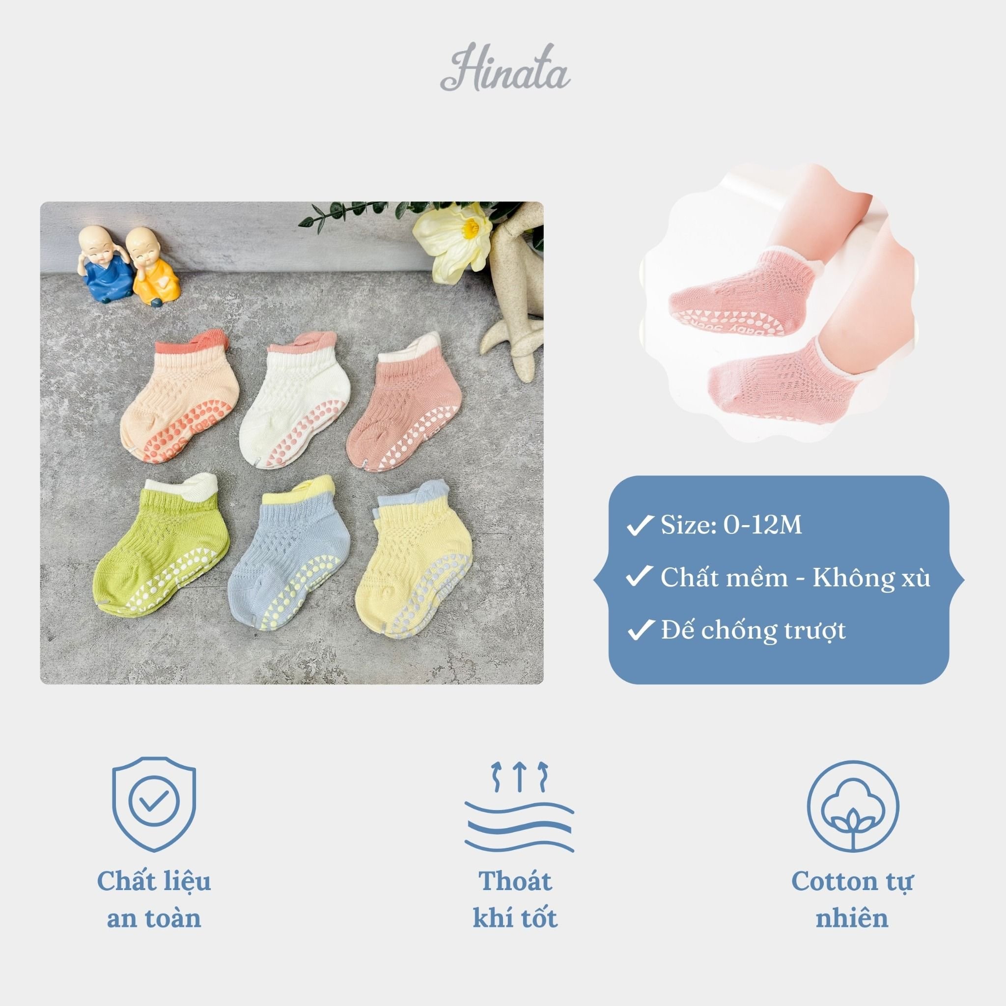  Vớ cotton chống trượt Hinata V16 