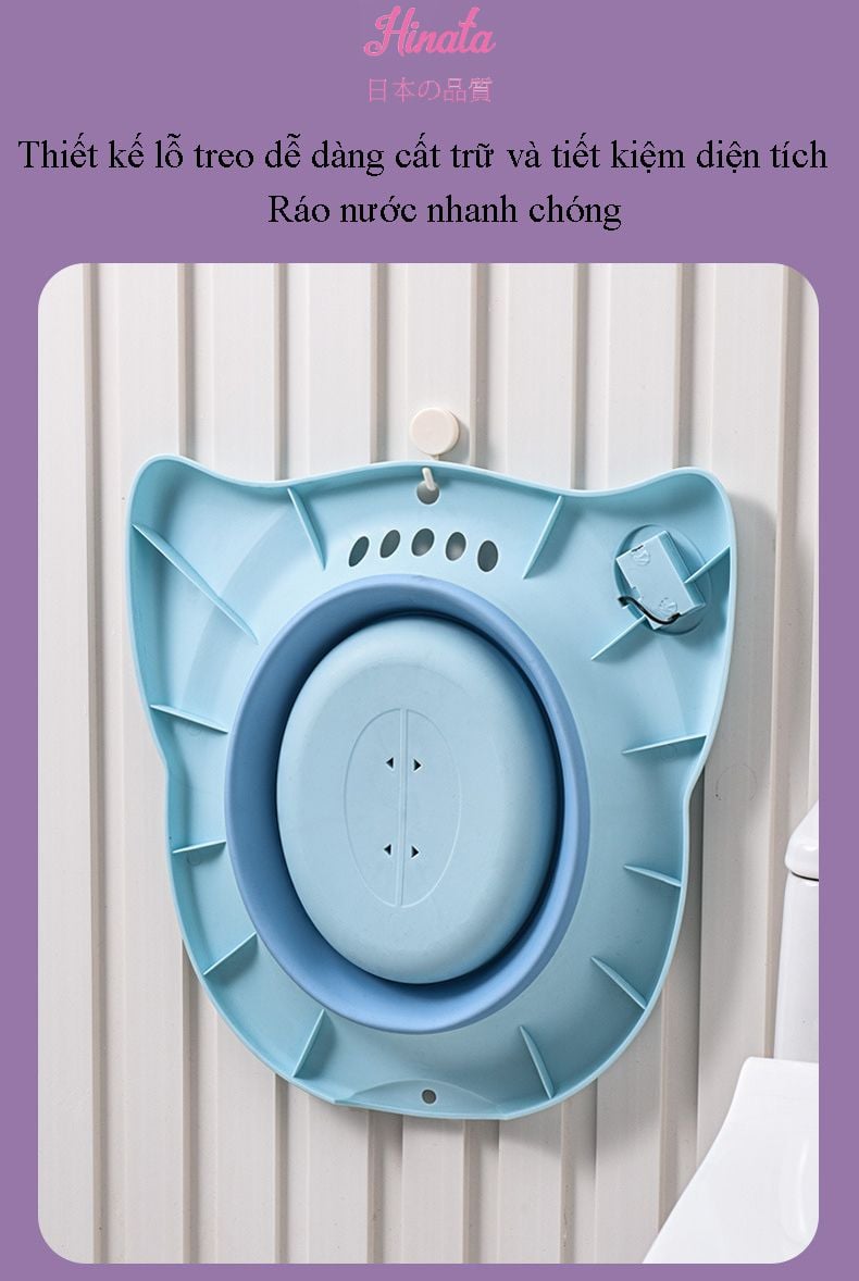  Chậu rửa gấp gọn kèm nhiệt kế vệ sinh vùng kín cho phụ nữ mang thai BT17 