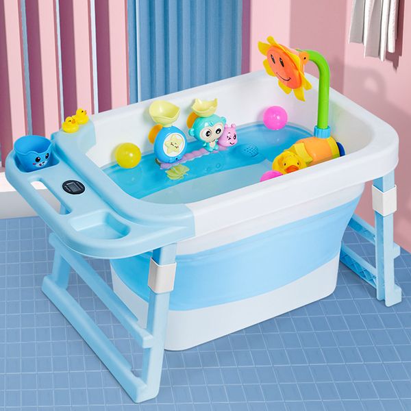 Bồn tắm gấp gọn có nhiệt kế cho trẻ em BT16 - Thương hiệu Hinata 