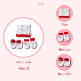  Mũ, Vớ, Bao tay sơ sinh cho bé từ 0-6 tháng Hinata CB01 