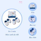  Mũ, Vớ, Bao tay sơ sinh cho bé từ 0-6 tháng Hinata CB01 