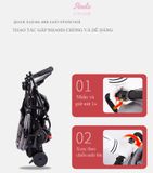  Xe đẩy em bé 2 tư thế ngồi và nằm gọn nhẹ chống gù lưng, giảm sóc XD15 Hinata 