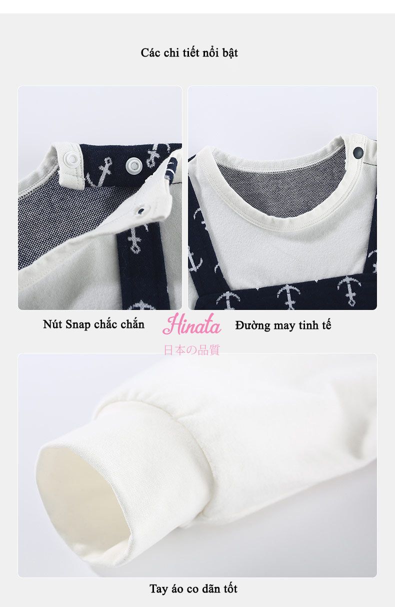  Body Sleepsuit hình mỏ neo Hinata cho bé trai BF23 