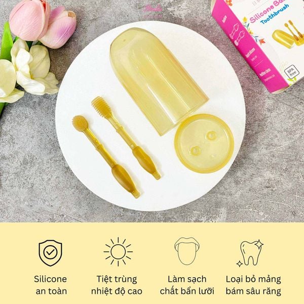  Bàn Chải Đánh Răng  Silicone Cho Bé BC01 Hinata 