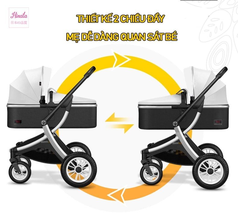  Xe đẩy nôi di động XD09 - 2 chiều đẩy thuận tiện - Điều chỉnh 3 tư thế - Tặng kèm đồ chơi treo nôi DC49 