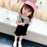  Set yếm cổ rộng phối áo thun cho bé gái Hinata BF40 - Sản phẩm không kèm túi đeo chéo 