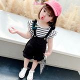  Set yếm cổ rộng phối áo thun cho bé gái Hinata BF40 - Sản phẩm không kèm túi đeo chéo 