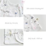  [01 Áo] Áo sơ sinh tay dài cài lệch chất cotton siêu mềm mịn Hinata A01 