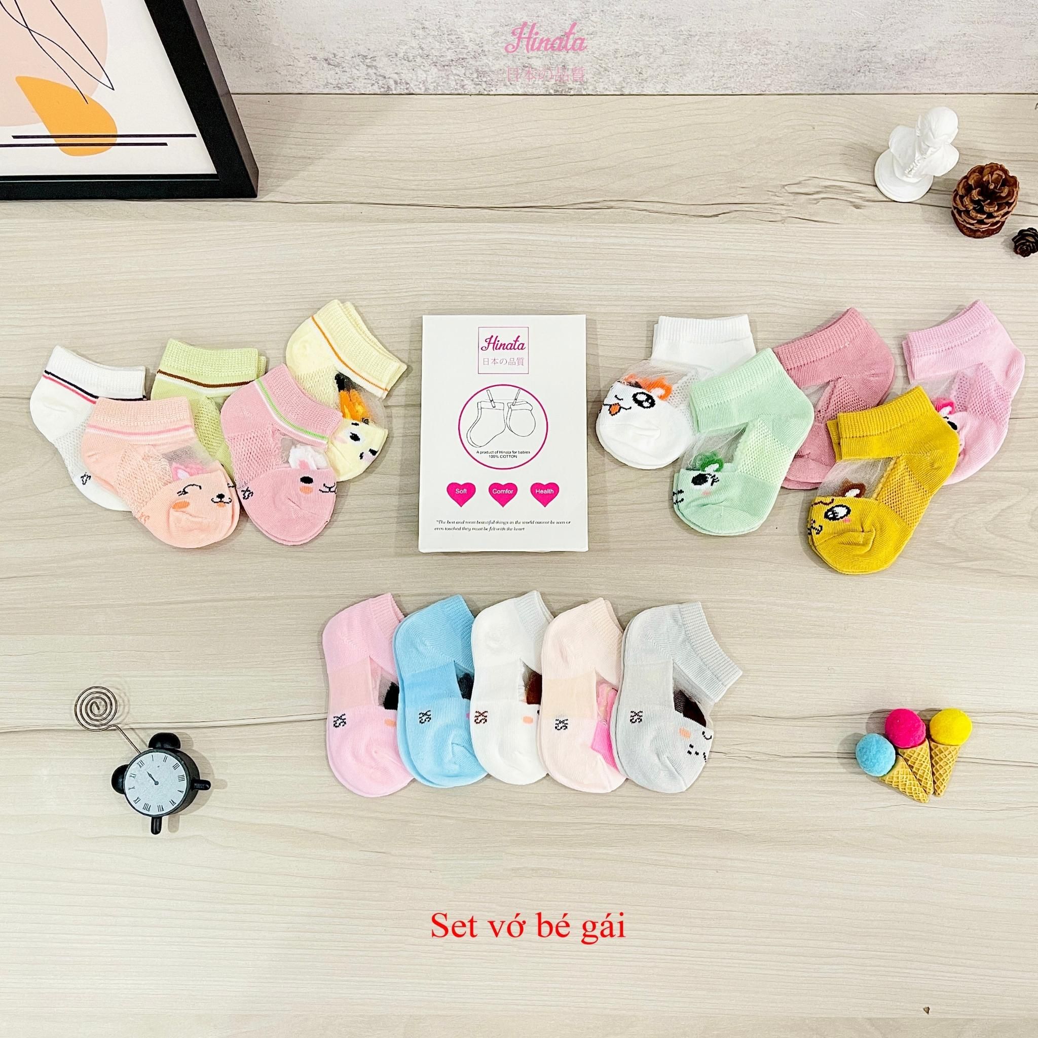  Set 5 Vớ sơ sinh cotton Hinata Nhật Bản V15 