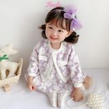  Set đầm hoa tím giả vest Hinata cho bé gái BF30 