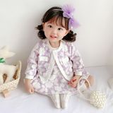  Set đầm hoa tím giả vest Hinata cho bé gái BF30 