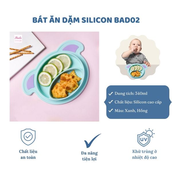  Bát ăn dặm Piglet Silicone BAD02 Hinata 