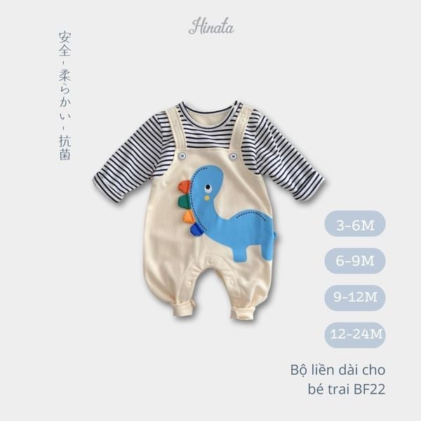 Body Sleepsuit chú khủng long hoạt hình Hinata cho bé trai BF22 