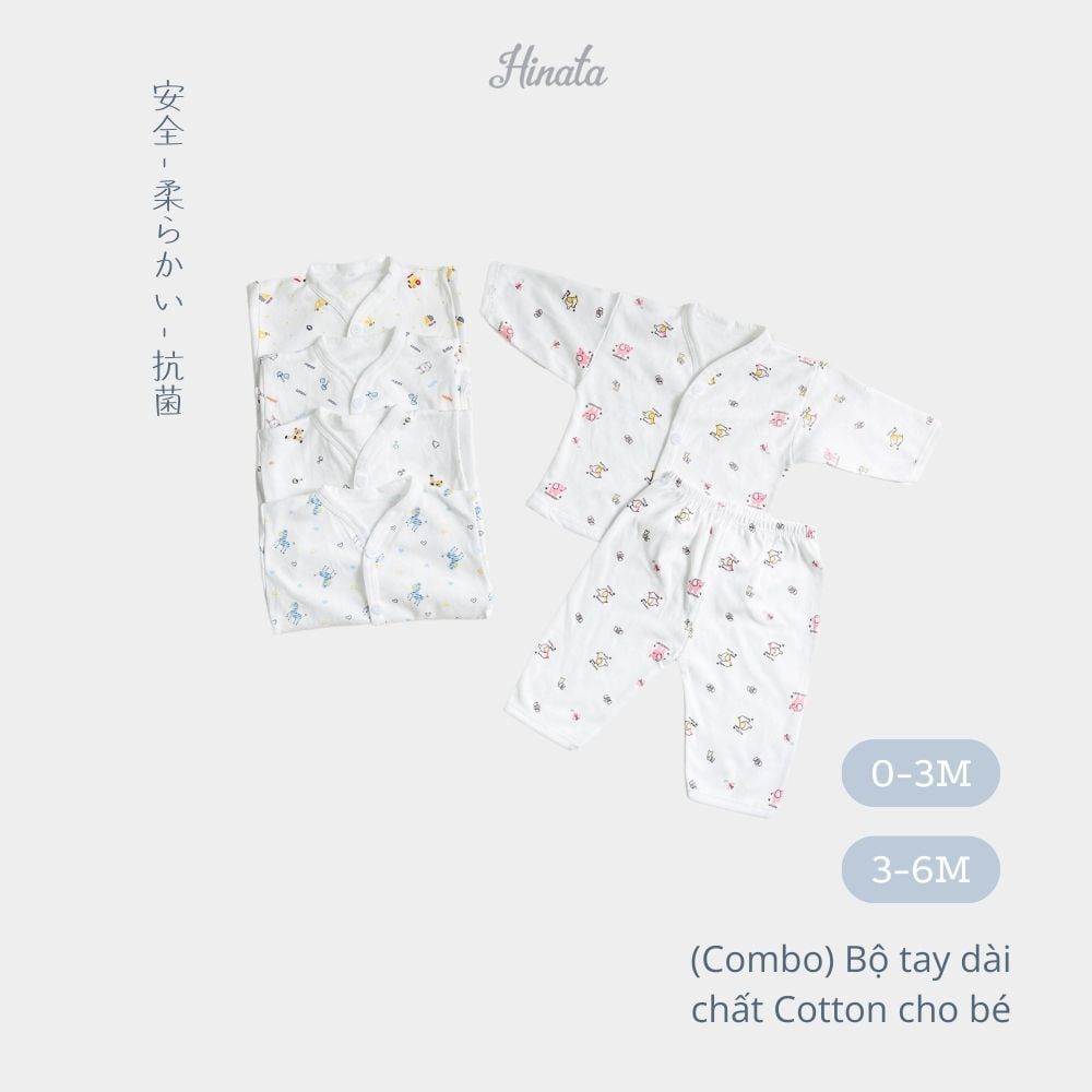  [05 Set] Bộ tay dài chất cotton siêu mềm mịn BF82 Hinata 