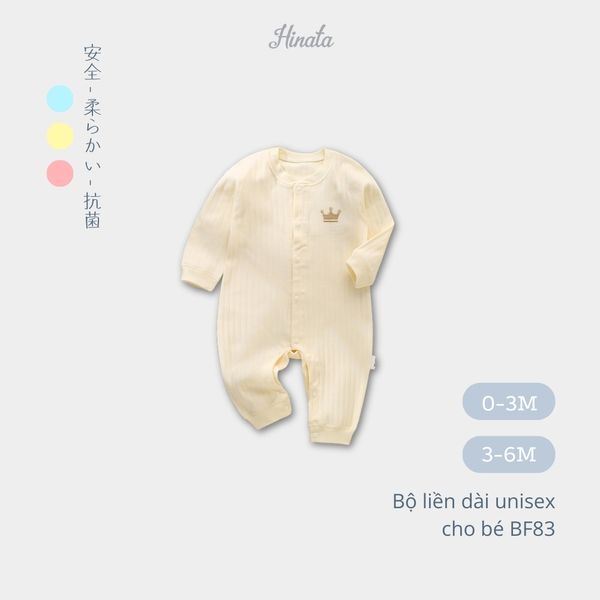  Body Sleepsuit unisex Hinata BF83 cho bé sơ sinh từ 0-6 tháng 