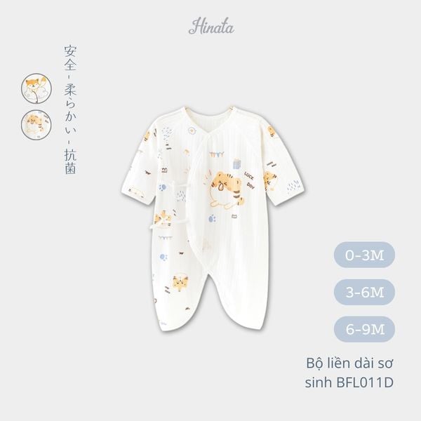  (01Set) Bộ liền dài tay cho bé sơ sinh từ 0-9 tháng BFL011D 