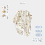  (02Set) Bộ liền dài tay cho bé sơ sinh từ 0-9 tháng BFL012D 