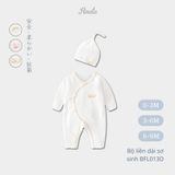  (02Set) Bộ liền dài tay cho bé sơ sinh từ 0-9 tháng BFL013D ( có kèm mũ ) 
