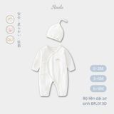  (02Set) Bộ liền dài tay cho bé sơ sinh từ 0-9 tháng BFL013D ( có kèm mũ ) 