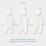  (03Set) Bộ liền dài tay cho bé sơ sinh từ 0-9 tháng BFL013D ( có kèm mũ ) 