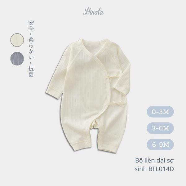  (02Set) Bộ liền dài tay cho bé sơ sinh từ 0-9 tháng BFL014D 