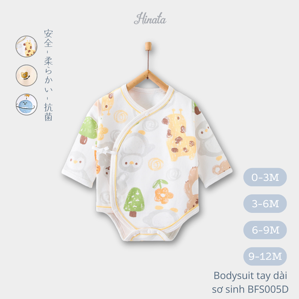 (01Set) Bodysuit dài tay cho bé sơ sinh từ 0-12 tháng Hinata BFS005D 