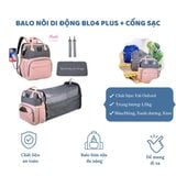  Balo nôi di động BL04PLUS + cổng sạc Hinata 
