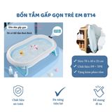  Bồn tắm gấp gọn có nhiệt kế cho trẻ em BT14 - Tặng kèm phao tắm ngôi sao 