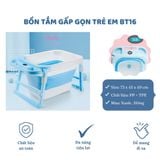  Bồn tắm gấp gọn có nhiệt kế cho trẻ em BT16 - Thương hiệu Hinata 