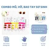  [03 Set]  Mũ, Vớ, Bao tay sơ sinh cho bé từ 0-6 tháng Hinata CB01 