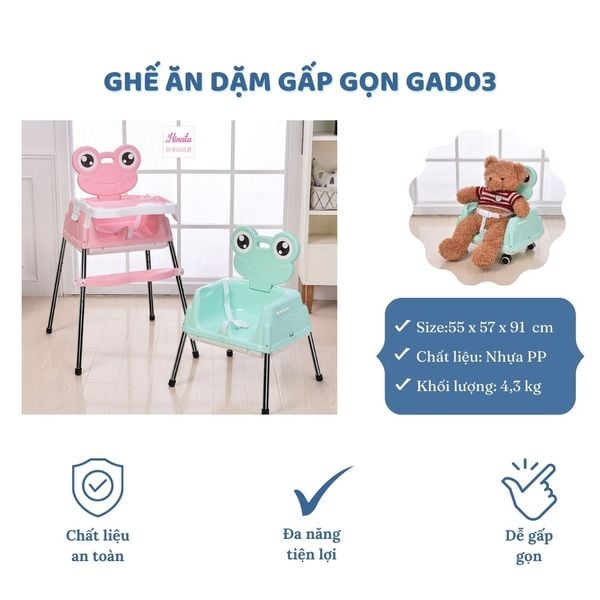  Ghế ăn dặm cho bé Hinata Nhật Bản GAD03 