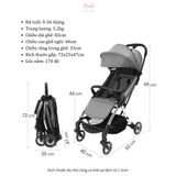  Xe đẩy em bé gấp gọn nhẹ có thể ngồi và nằm - XD11 Hinata 