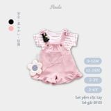 Set yếm cổ rộng phối áo thun cho bé gái Hinata BF40 - Sản phẩm không kèm túi đeo chéo 