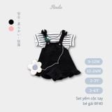  Set yếm cổ rộng phối áo thun cho bé gái Hinata BF40 - Sản phẩm không kèm túi đeo chéo 