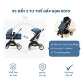  Xe đẩy nôi đi động cao cấp gấp gọn 3 trong 1, đẩy 2 chiều thuận tiện - XD10 Hinata 