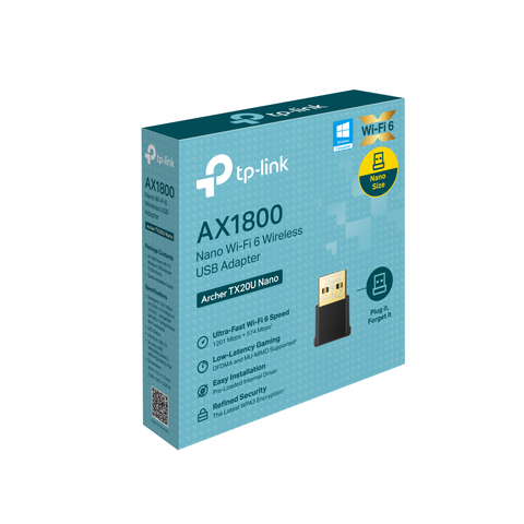 USB Nano Tp-Link Archer TX20U Wifi 6 Băng Tần Kép AX1800 Bảo Mật WPA3