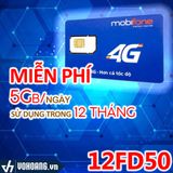  Mobifone 12FD50 | Sim Data 4G Dung Lượng 4GB/Ngày Trọn Gói 1 Năm Siêu Rẻ 