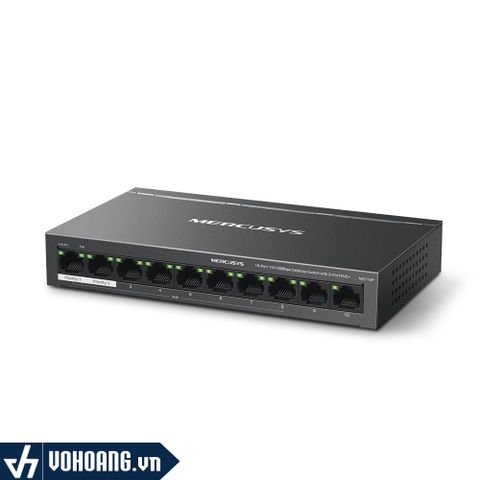  Mercusys MS110P | Thiết Bị Switch 10 Cổng 10/100Mbps - Tích Hợp 8 Cổng PoE Công Suất Lên Đến 30W 