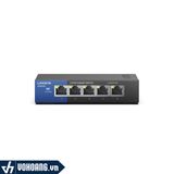  Linksys LGS105 | Bộ Chia Tín Hiệu Switch Linksys 5 Cổng - Tốc Độ Gigabit | Hàng Chính Hãng 