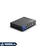  Linksys LGS105 | Bộ Chia Tín Hiệu Switch Linksys 5 Cổng - Tốc Độ Gigabit | Hàng Chính Hãng 