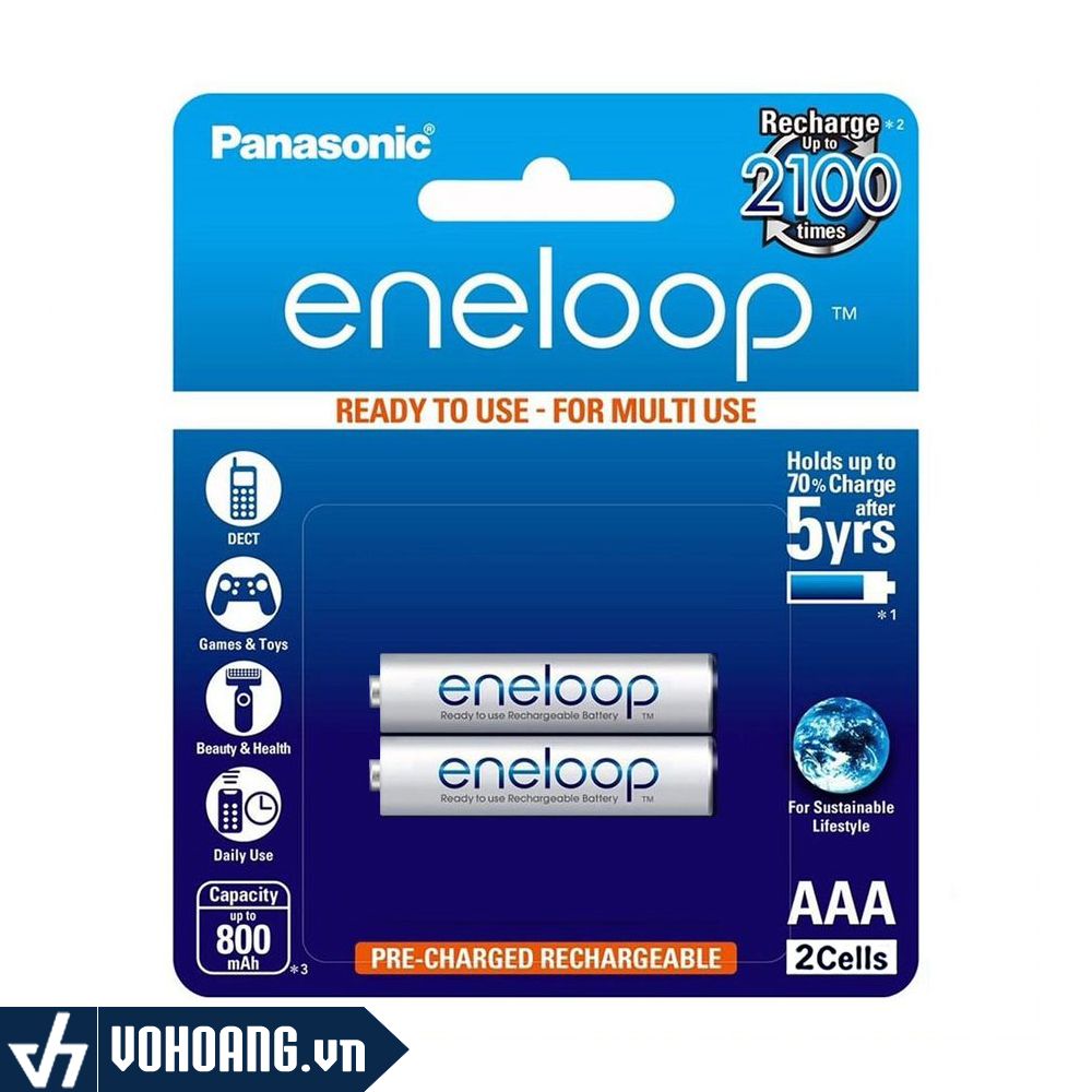  Panasonic Eneloop BK-4MCCE/2BT | Pin Sạc AAA 800mAh Chính Hãng 