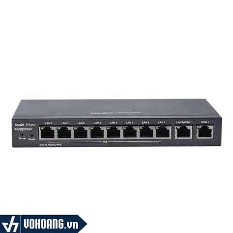  Ruijie RG-EG210G-P | Bộ Định Tuyến Router  Cân Bằng Tải 10 Cổng Tốc Độ Gigabit - Kết Nối Đồng Thời Lên Đến 200 Thiết Bị | Hàng Chính Hãng 