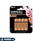  Duracell MN1500-LR6-BP4 | Bộ 4 AA Everyday Alkaline 1.5V | Hàng Chính Hãng 